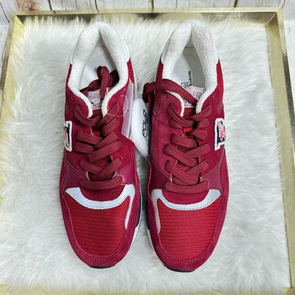 Rare Polo Ralph Lauren Trackster 100 P-Wing Red Sneakers New - Picture 7 of 11